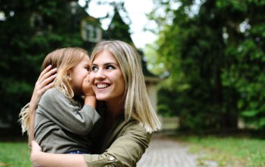 Mom and Preschool Daughter Talking